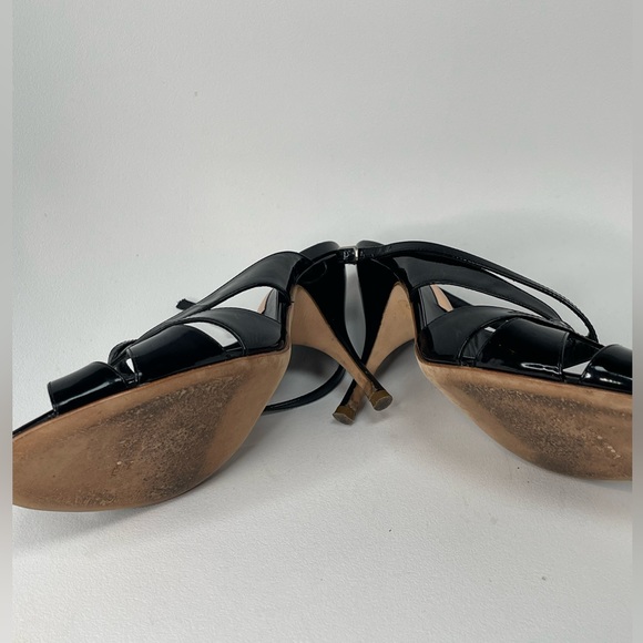 Rupert Sanderson Peep Toe High Heel Black Sandal - Picture 12 of 13